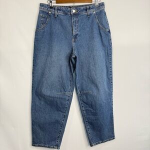 Banana Republic Barrel Leg Slouchy Jeans Women Size 30 Mid Rise Baggy Blue